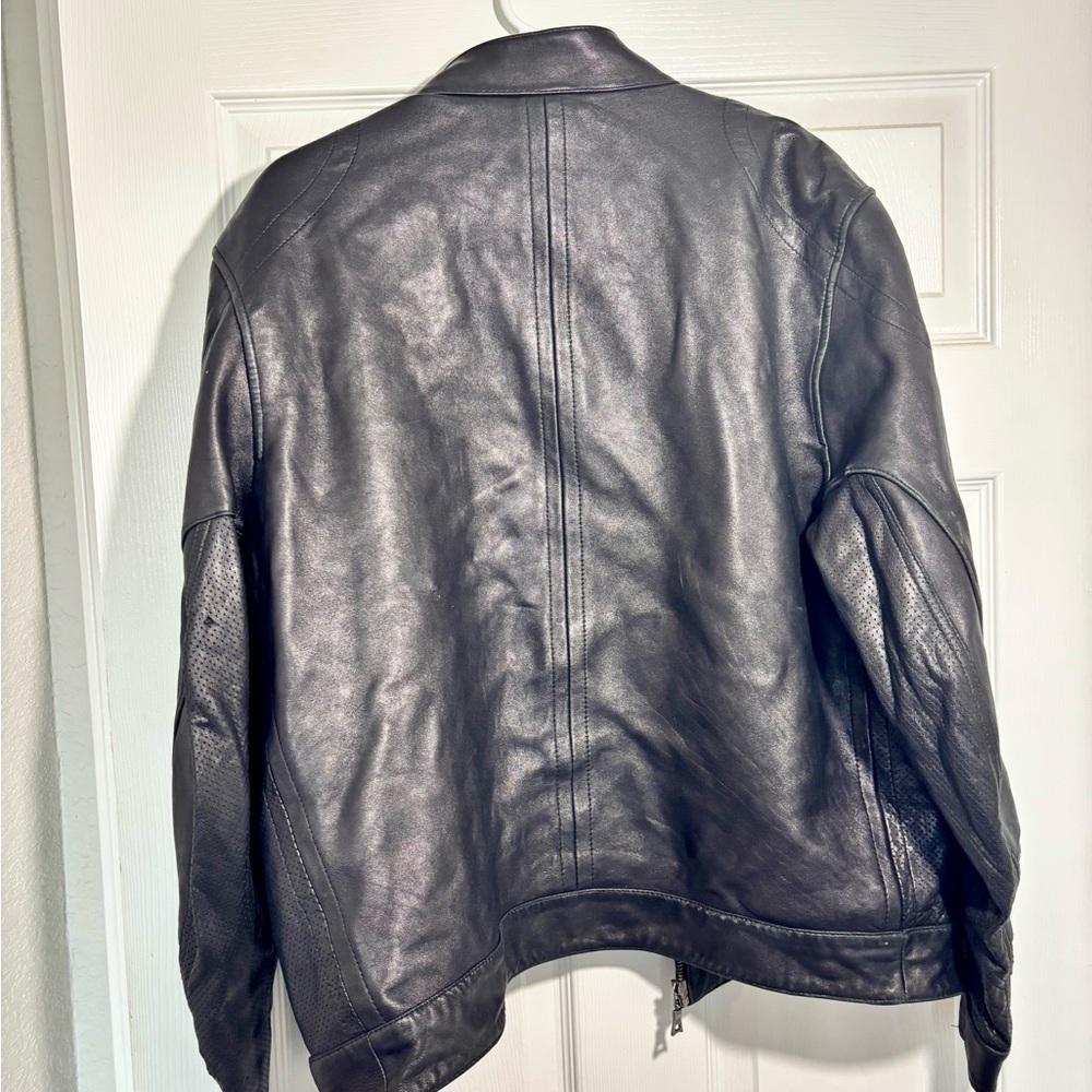 Murano Collezione’ Black Leather Lamb Skin Jacket - Picture 2 of 3